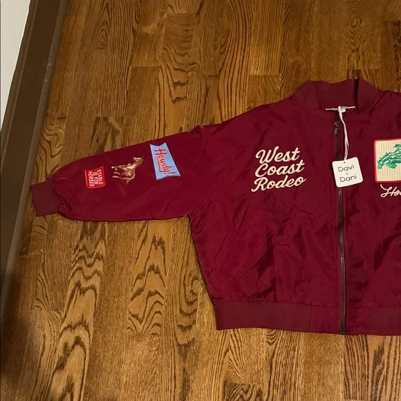 DAVI & DANI West Coast Rodeo Jacket - Wine & Cream Embroidery w/ patches medium - Picture 10 of 16